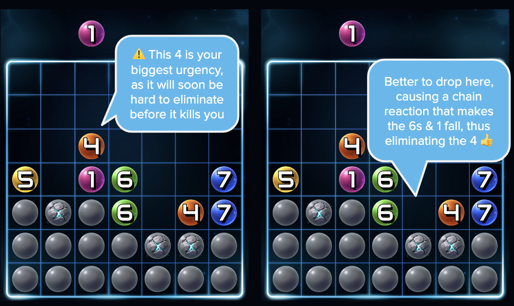 Spark7 example: an orphaned 4 stranded on top of a tall narrow column